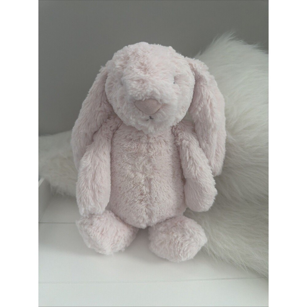 Jellycat Bashful Bunny Blush Pink Small Plush Baby Toy Chime Inside 9” Sitting